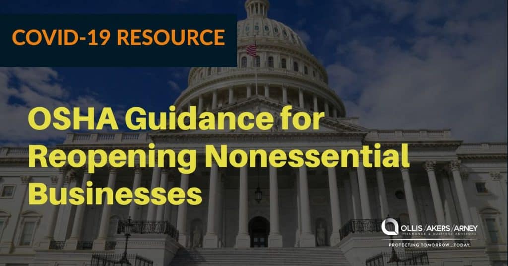 OSHA Guidance for Reopening Nonessential Businesses