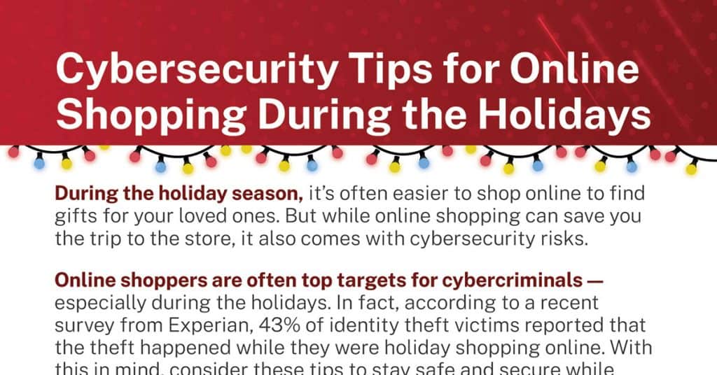 Cybersecurity Tips for Online Shopping During the Holidays - Infographic