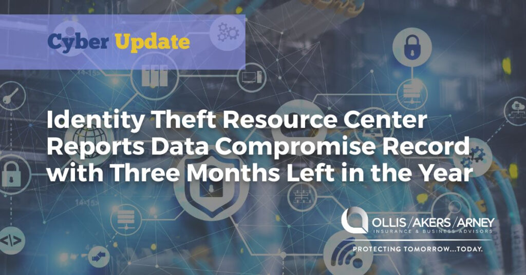 Identity Theft Resource Center Reports Data Compromise Record with Three Months Left in the Year