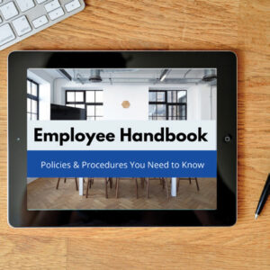 Tablet with Employee Handbook