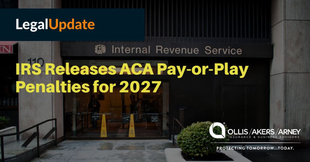 IRS Releases ACA Pay-or-Play Penalties for 2027